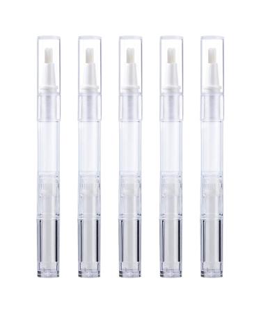Abbey cosmetic applicator empty nail oil pen with brushes empty nail oil pin brushes 5pcs nail polish tubes nail oil pencil refillable cosmetic container empty transparent torsion pen