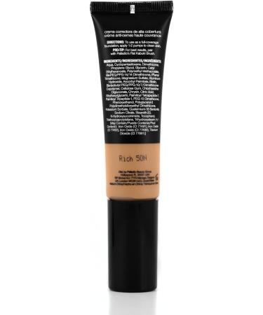 Palladio Full-Coverage Color Correction CC Cream Oil-Free with Peptides & Vitamin C - Rich 50N - Corrects Redness and Uneven Skin Tone - Buildable Foundation Coverage - 25.70g Pack - Buy Online on SooperMarket.com