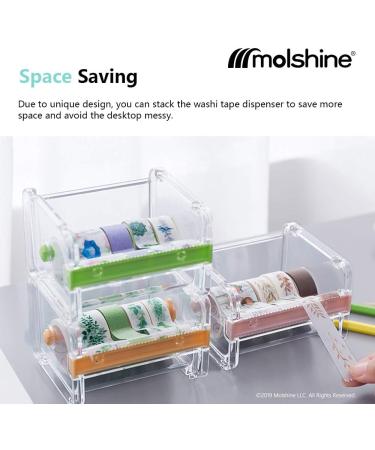 Molshine 2 Pack Transparent Desktop Washi Tape Dispenser with Cutter and Roll Holder - Beige (Masking Tape Not Included) - Buy Online on SooperMarket.com