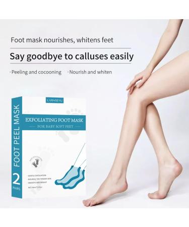 Foot Mask - 4 Pairs Peeling & Moisturizing Socks for Dry Cracked Feet | Spa Treatment for Men & Women | Gentle Corn Removal - Buy Online on SooperMarket.com
