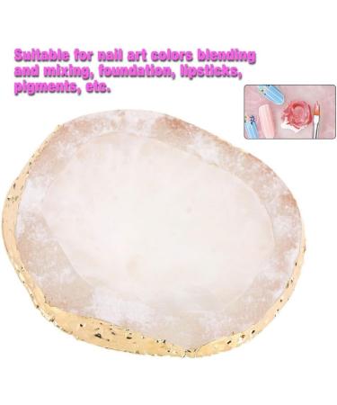 Polish Mix Palette Resin Nail Art Palette Paint Drawing Color Dish Golden Edge Resin Stone Paint Drawing Color Dish Manicure Nail DIY Tool(White) - Buy Online on SooperMarket.com
