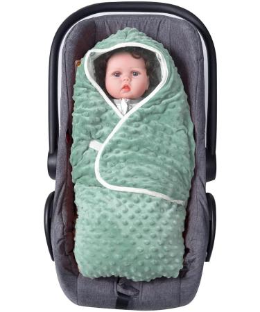 Baby Blanket Swaddle Wrap Winter for Boys Girls | Soft Thick Infant Sleeping Wrap | Warm Unisex Receiving Blankets 6-12 Months (Green Leaves) - Buy Online on SooperMarket.com