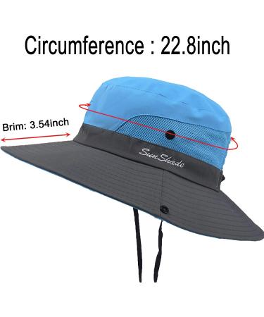 NPQQUAN Sun Hat for Women Men - 2 PCS Wide Brim UPF 50+ Fishing Bucket Beach Hats with Ponytail Hole - Pink/Grey - Buy Online on SooperMarket.com