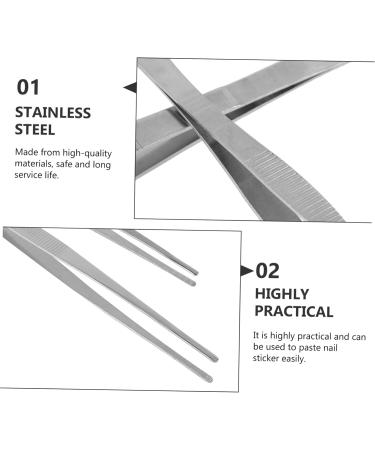 Buy Angoily 8 Pcs Tweezers Set - Stainless Steel Jigsaw Round Head Tissue Pliers - 30x1.5cm - International Shipping - Buy Online on SooperMarket.com