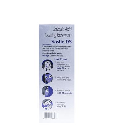 Saslic DS Foaming Face Wash - Best Cleanser for Oily Acne & Pimple Prone Skin (pH 5.5) | International Shipping Available - Buy Online on SooperMarket.com