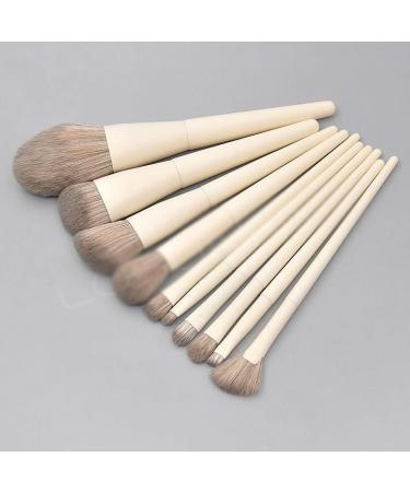 DFHBFG 10-Piece Wooden Handle Makeup Brush Set - Large Powder Eye Shadow Blush & High Gloss Brushes for Flawless Application | International Shipping Available - Buy Online on SooperMarket.com