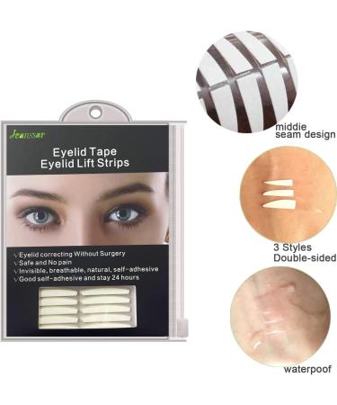 Double Eyelid Tape Stickers Eyelid Correcting Strips Instant Eyelid Lift Strips for Hooded Droopy Uneven Mono-eyelids Sticky on Both Sides - Buy Online on SooperMarket.com