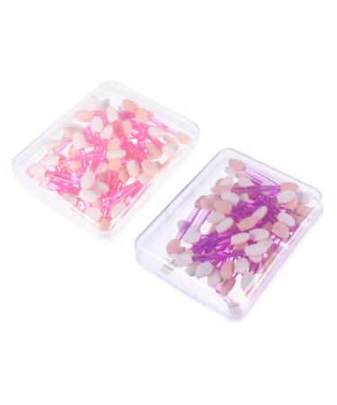 HAPINARY 100pcs Double Ended Eyeshadow Brush Makeup Sponge Makeup Eyeshadow Makeup Brush Plastic