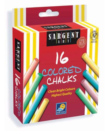 B003CF9W22 Sargent Art Colored Chalk, 16 count of Assorted Colors, Non-Toxic, Easy to Use