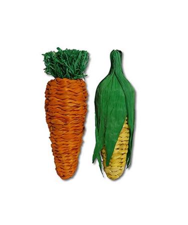 Rosewood Boredom Breaker Jumbo Play Veg Carrot & Corn Rabbit Toy & Toy for Small Animals