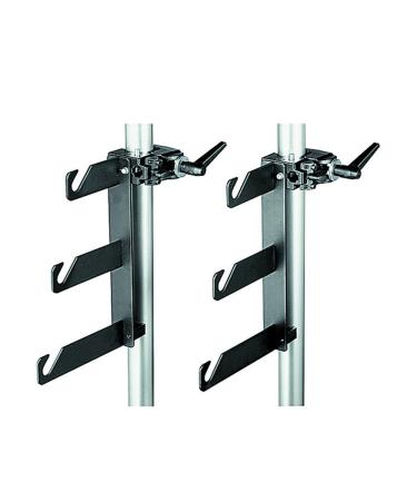 Manfrotto 044 B/P Clamps-2 Holder Hooks 045 Mounted on 2 Superclamps 035
