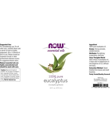Now Eucalyptus Essential Oil 16 Fl Oz - Pure & Natural Therapeutic Grade - Buy Online on SooperMarket.com