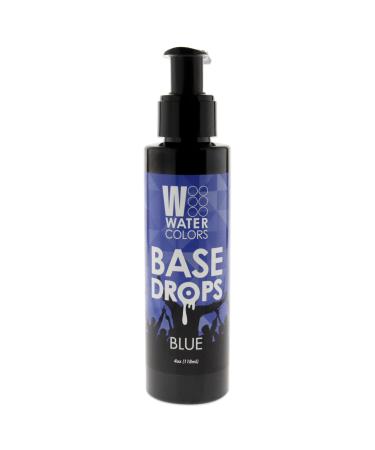 Watercolors Base Drops Water-Based Formula with Nano-Pigments for Ultimate Versatility in Fashion Color Maintenance - Blue 4 oz