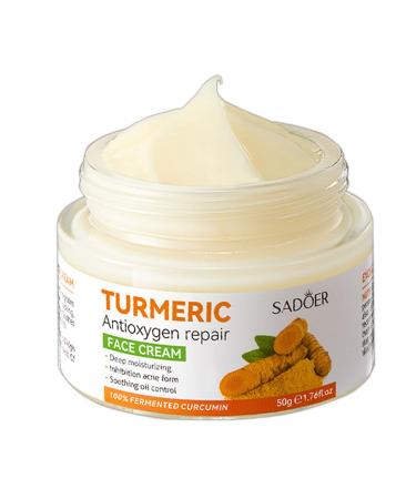 Turmeric Face Cream Turmeric Skin Care Anti-Aging Facial Moisturizer Dark Spot Remover for Face & Body Turmeric Cleanses Skin Fights Acne Evens Tone Hydrating with Organic Ingredients (50g)