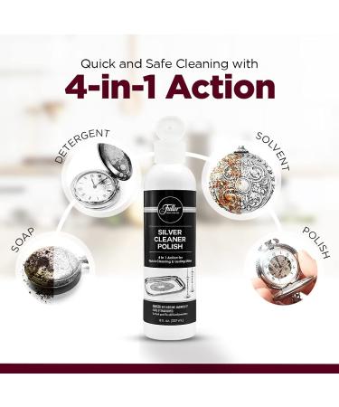 Fuller Brush Silver Cleaner Polish - 8 Fl Oz - Safely Cleans Tarnish on Silver Plate, Sterling, Chrome & Antique Silver - Buy Online on SooperMarket.com