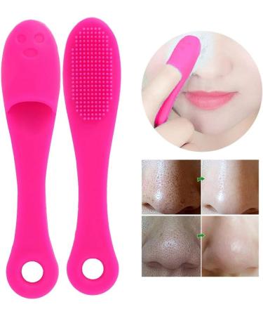 Silicone Face Cleansing Brush - Blackhead Removal & Pore Cleaner | Dark Rose Red Massage Tool - Buy Online on SooperMarket.com