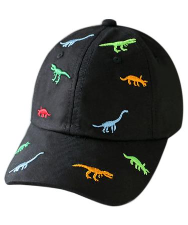 XYIYI Black Dinosaur Cotton Boys Baseball Hat Toddler Boy Sun Hats Summer Kids Trucker Cap 2-8 Years