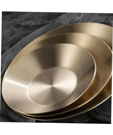 MAGICLULU Condiment Plate Cold Dish Bowl for Prep Dishes for Cooking Large Dinner Plates Tasting Dishes Sauce Serving Dishes Pinch Prep Bowls Sauce Plates Stainless Steel 304 Headset Camping 10X10X2CM Gold - Buy Online on SooperMarket.com