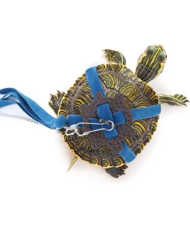 Dongker Turtle Harness and Leash | Adjustable Leather Turtle Control Rope for Walking Pet Turtles - L Blue - Buy Online on SooperMarket.com