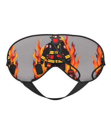 SSIMOO Firefighter Fireman Soft Sleep Eye Mask Female Breathable Eye Patch Perfect for Travel and Relaxation Black
