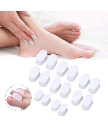 Anggrek Gel Toe Separators - 8 Pairs Silicone Toe Separators for Pain Relief and Hallux Valgus Corrector - Reduce Friction Between Toes - Sizes Small to Large - Buy Online on SooperMarket.com