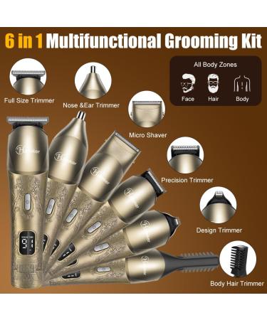 Hatteker Upgraded Beard Trimmer for Men - Waterproof Cordless Hair Clipper & Grooming Kit for Mustache Face Nose & Body - Buy Online on SooperMarket.com