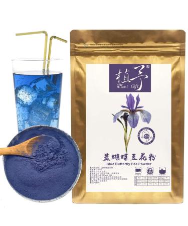 Plant Gift 100% Pure Blue Butterfly Bean Powder Dried Blue Pea Edible Flowers Dragon Pea Flower Butterflies Recipes Food Coloring 100G/3.25oz