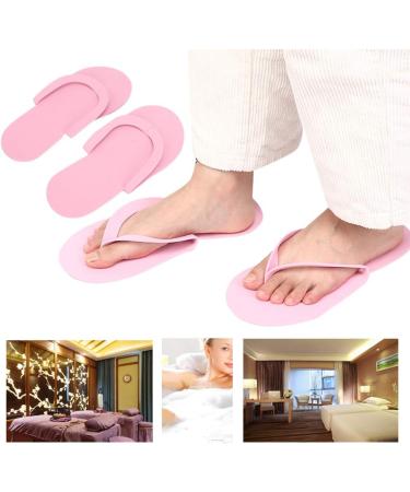 KENANLAN 12 Pairs Spa Slippers 3mm Disposable Flip Flops Foam Pedicure Flip Flops Portable Slippers for Hotel Home Nail Salon Guests Order in Pink - Buy Online on SooperMarket.com