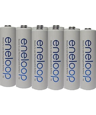 Eneloop Newest Version Panasonic 4rd Generation 12 Pack AA NiMH Pre-Charged Rechargeable Batteries -Free Battery Holder- Rechargeable 2100 Times