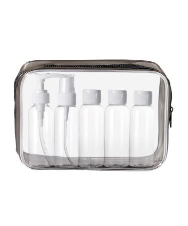 Keyri cultural bags transparent travel bottles to fill 5 pieces of empty travel bottles set 100ml with cultural bag for liquids.
