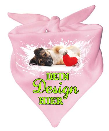 Dog triangular scarf personalized with your desired motif (color: pink) (size 2 (68 cm)) 68 x 20 pink