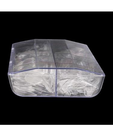 Almond Shaped Nail Tips 500Pcs Clear Acrylic Medium Nails Full Cover with Case for DIY Nail Art 10 Sizes - Buy Online on SooperMarket.com