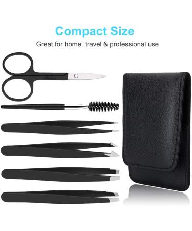 Professional 6+1 PCS Tweezer Kit for Ingrown Hair, Eyebrow Plucking, and Splinter Removal - Perfect for Men and Women - Buy Online on SooperMarket.com