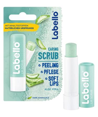 Labello Lip Scrub Aloe Vera (5.5 ml) Innovative Lip Balm with Scrub Particles of Natural Origin Gentle Lip Scrub with Vitamin E