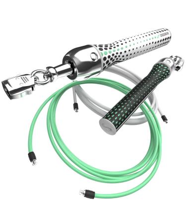 Crossrope Get Lean Set - Weighted Jump Rope- 1/4 LB and 1/2 LB Ropes - Slim Handles Medium - 8'6" (User height 5'5" - 5'9.5")