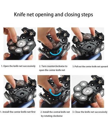Buy 6-in-1 Electric Razor for Men | Upgraded 9D Floating Cutter Shaver - Wet & Dry Cordless Trimmer for Bald Grooming - Buy Online on SooperMarket.com