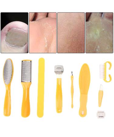 Stainless Steel Foot Dead Skin Removal Tool Set - 9 Pcs Kit for Wet and Dry Cracked Feet - Reusable Foot Rasp for Effective Foot Care - Buy Online on SooperMarket.com
