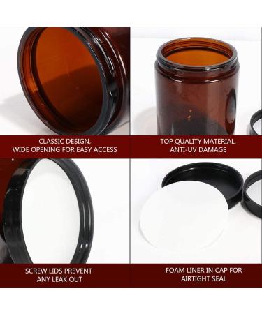 Thapncow 6 Pieces Empty Brown Glass Jars 30ml/50ml/60ml Empty Refillable Ointment Containers for Women Girls Cosmetics Creams Lotions Essential Oil Powder - Buy Online on SooperMarket.com