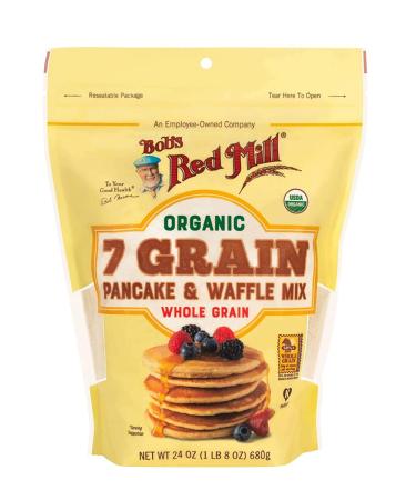 Bob's Red Mill Organic Whole Grain Pancake & Waffle Mix 24 oz (Pack of 2) 1.5 Pound (Pack of 2)