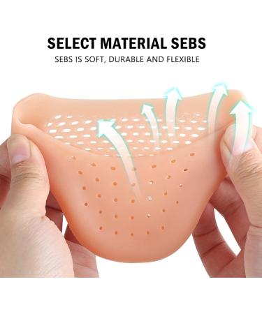 Silicone Toe Protectors for Women - Dance Gel Pads for Pointe Shoes with Breathable Hole - Brown One Size - Buy Online on SooperMarket.com