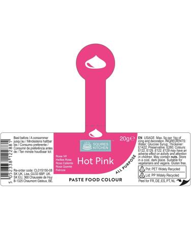 Squires Kitchen Hot Pink Food Colouring Paste - 20g | Concentrated for Sugarpaste, Fondant, Buttercream & More - Buy Online on SooperMarket.com