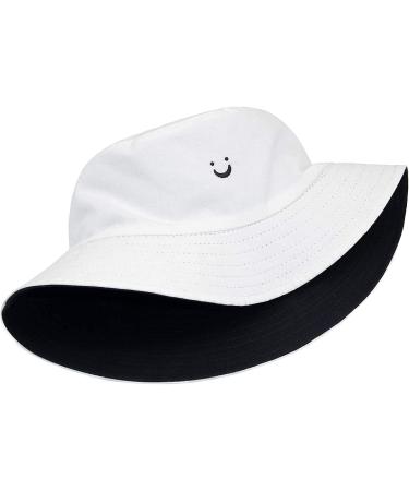 Malaxlx Unisex Reversible Smile Face Bucket Hat for Beach, Fishing, and Outdoor Activities - Buy Online on SooperMarket.com