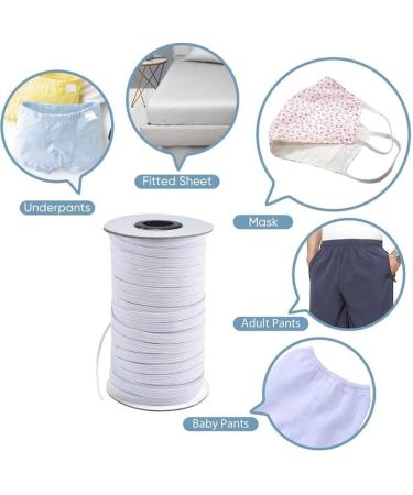 Premium Quality 5MM Round Elastic Cord for Sewing Masks - 185 Yards | Soft Stretchy Elastic String for DIY Crafts - Buy Online on SooperMarket.com