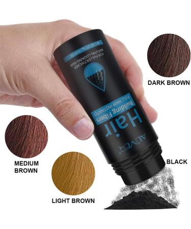 Aliver Hair Fibres Medium Brown Hair Loss Treatment - 15 Second Hair Thickener for Women & Men - Undetectable Natural Formula Spray Powder - Buy Online on SooperMarket.com
