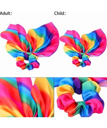 Rainbow Loop Hair Straps - 4 Pack Colorful Satin Hair Bands for Women & Girls | Large Rainbow Hair Ropes - Buy Online on SooperMarket.com