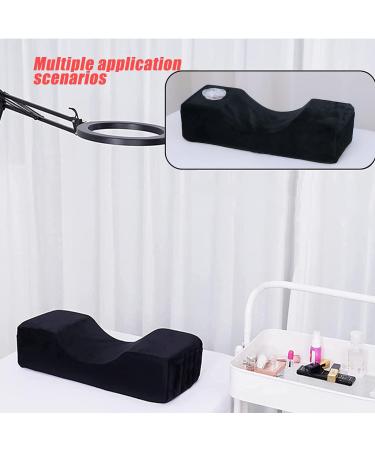 Black Eyelash Extension Pillow - U Shape Neck Pillow for Beauty Salons | Comfortable Foam Velvet Pillowcase - Buy Online on SooperMarket.com