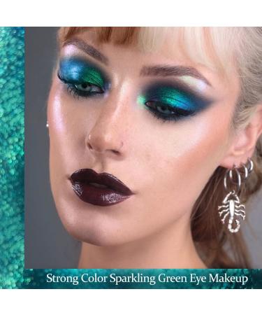 Afflano Shimmery Green Multichrome Eyeshadow - Long-Lasting Glitter for Green Eye Makeup - Buy Online on SooperMarket.com