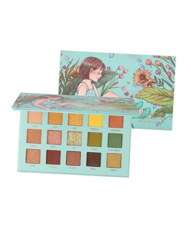 FOYTOKI 1pc 15 Makeup Accessories Cosmetic Pallet Compact Female Green