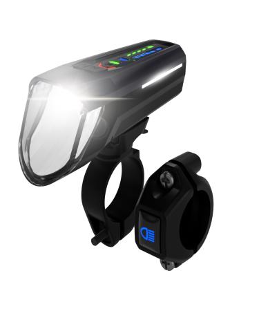 Fischer bicycle LED front light 100 lux high beam with sensor mode splash-protected housing simple assembly black 1 piece