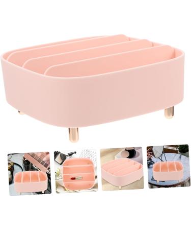 Angoily Makeup Storage Box | Lipstick Organizer & Eyeshadow Palette Holder - Pink Vanity Organizer Tray 20.6X20X8.6CM - Perfect for Drawers & Desktops - Buy Online on SooperMarket.com